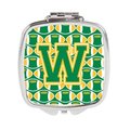 Carolines Treasures Letter W Football Green and Gold Compact Mirror CJ1069-WSCM